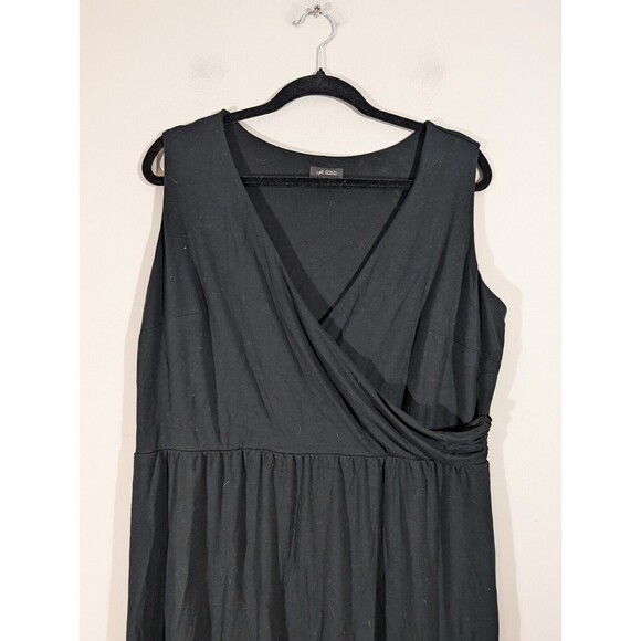 J. Jill Wearever Dress Women Plus 1X Black Havana Floral Faur Wrap Maxi - Picture 3 of 7